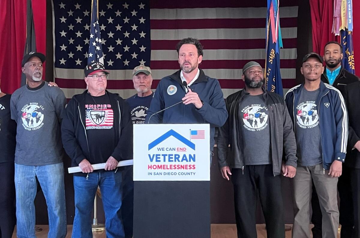 San Diego County Supervisor Nathan Fletcher announced a plan to end veterans homeless in the county Friday morning.