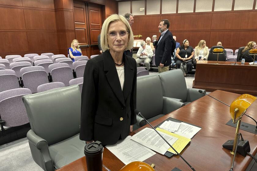 Former Connecticut U.S. Attorney Nora Dannehy appears at her Wednesday, Sept. 20, 2023, confirmation hearing on her nomination to the Connecticut State Supreme Court at the Connecticut Legislative Office Building in Hartford, Conn. Dannehy told state lawmakers she resigned from the Trump-Russia probe because of her concerns with public comments made by then-US Attorney General William Barr. (AP Photo/Susan Haigh)