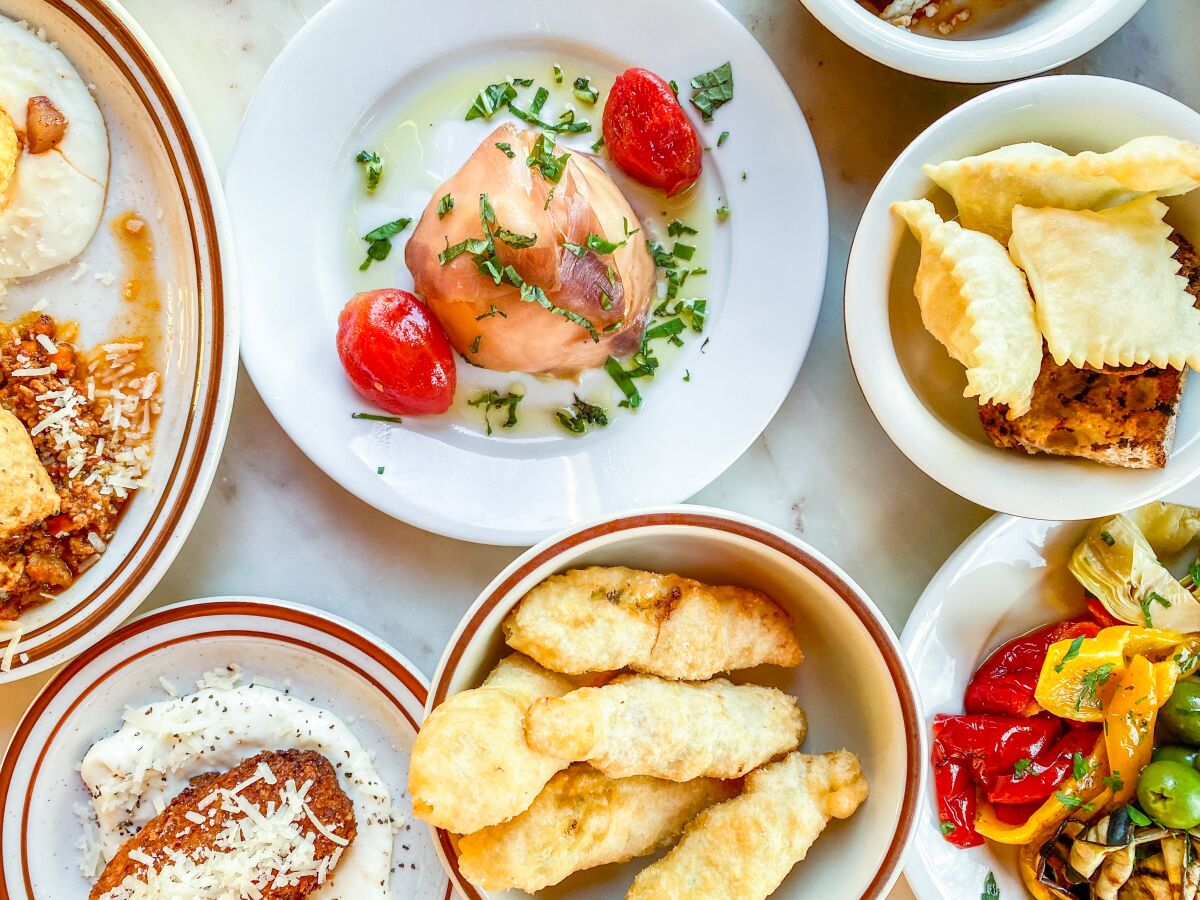 A spread of Italian-inspired snacks at Capri Club in Eagle Rock.