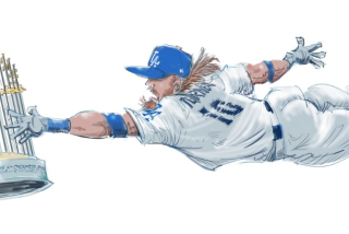 Justin Turner cartoon.