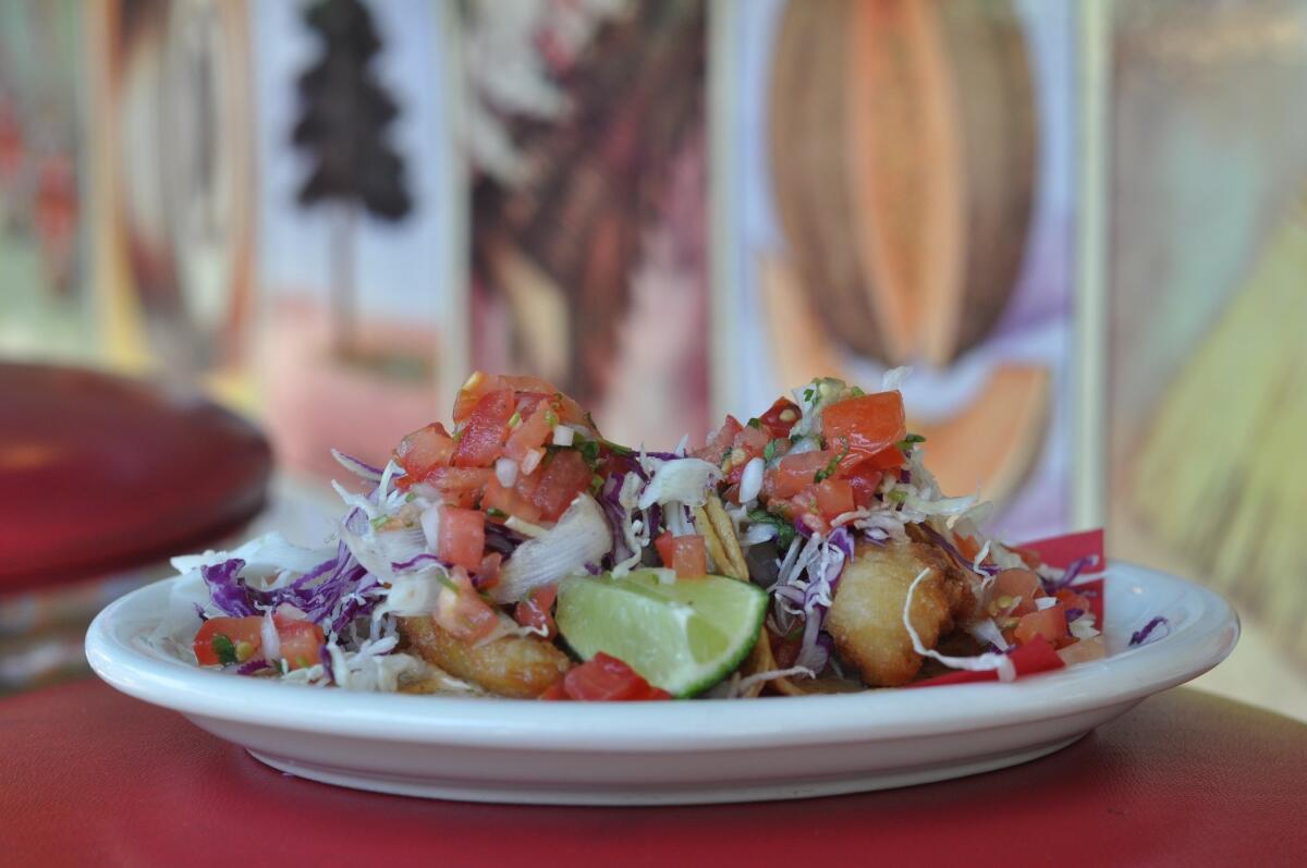 The fish tacos at Jimmy Shaw's first Loteria Grill in the Original Farmers Market.