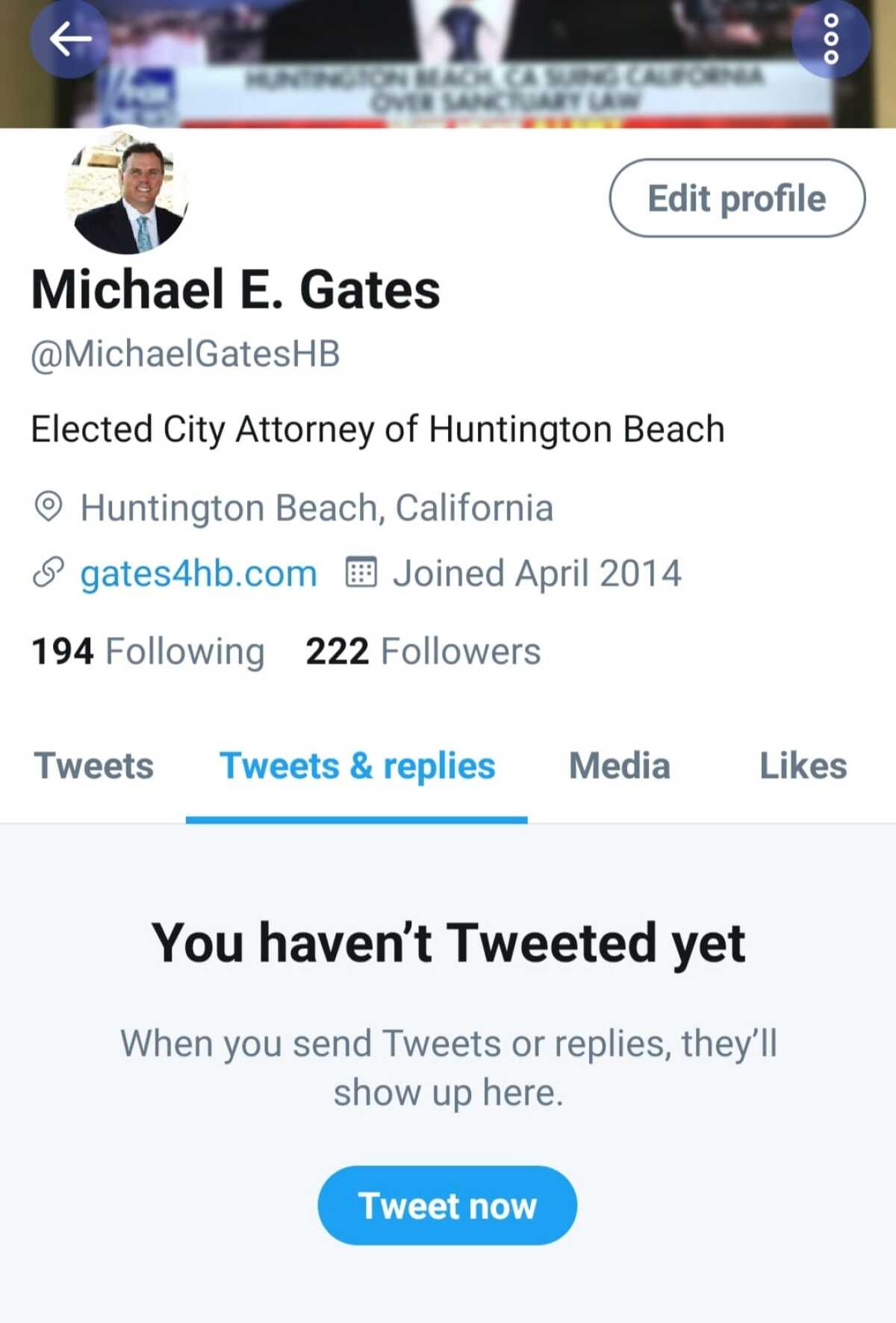 Huntington Beach City Atty. Michael Gates Twitter feed 