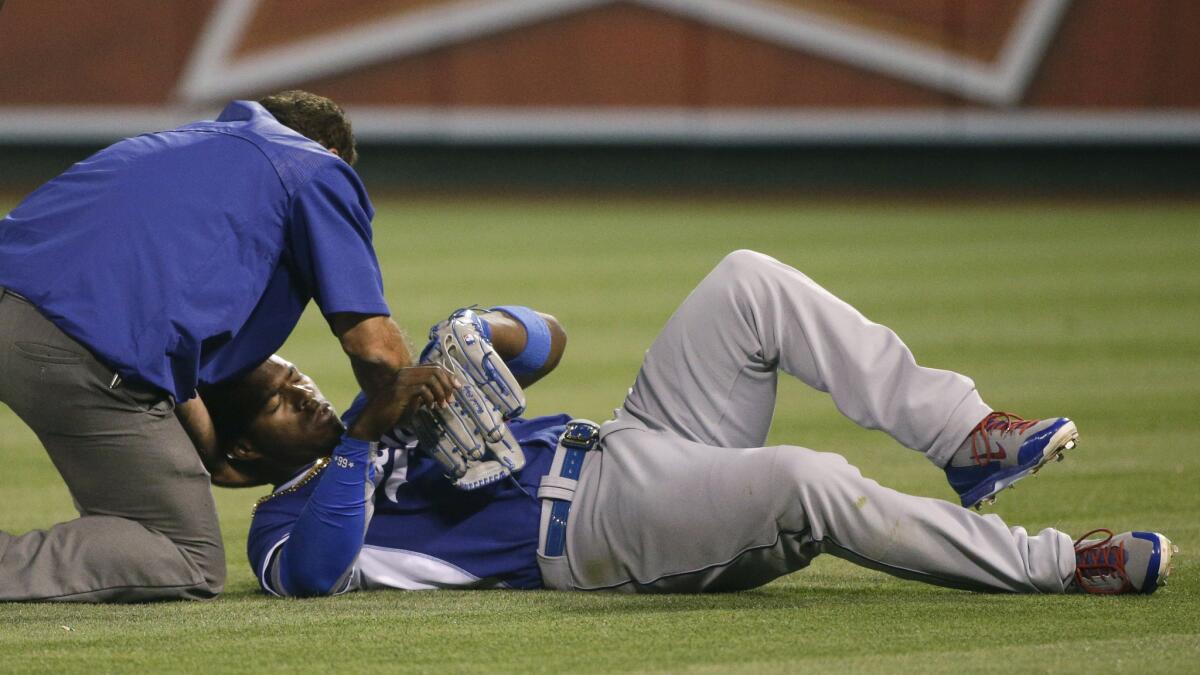 Yasiel Puig's status deemed day-to-day after Dodgers' loss - Los Angeles  Times