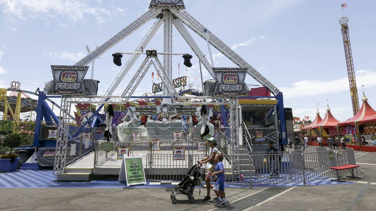 The G Force ride at the Orange County Fair, which is similar to the one in Ohio in which a fatal accident occurred.