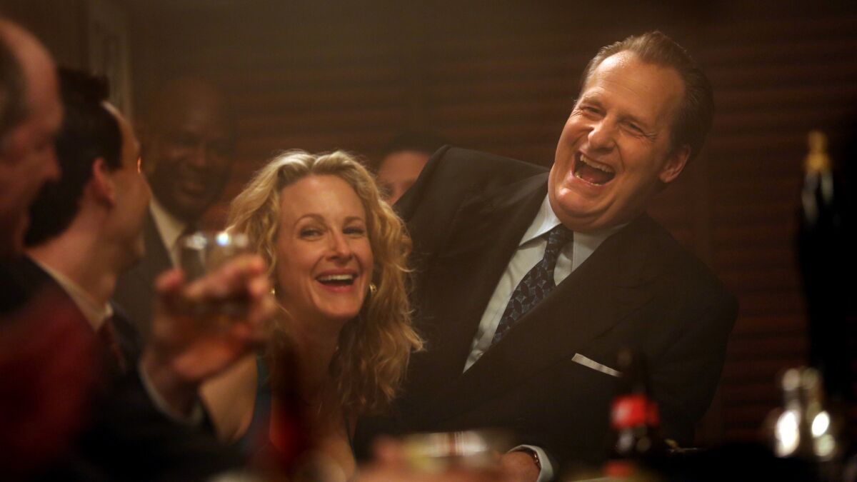 Jeff Daniels and Katie Finneran on the set of the new miniseries "The Looming Tower" on Hulu.