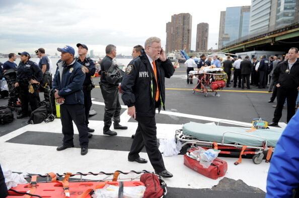 Scene of East River Helicopter Crash
