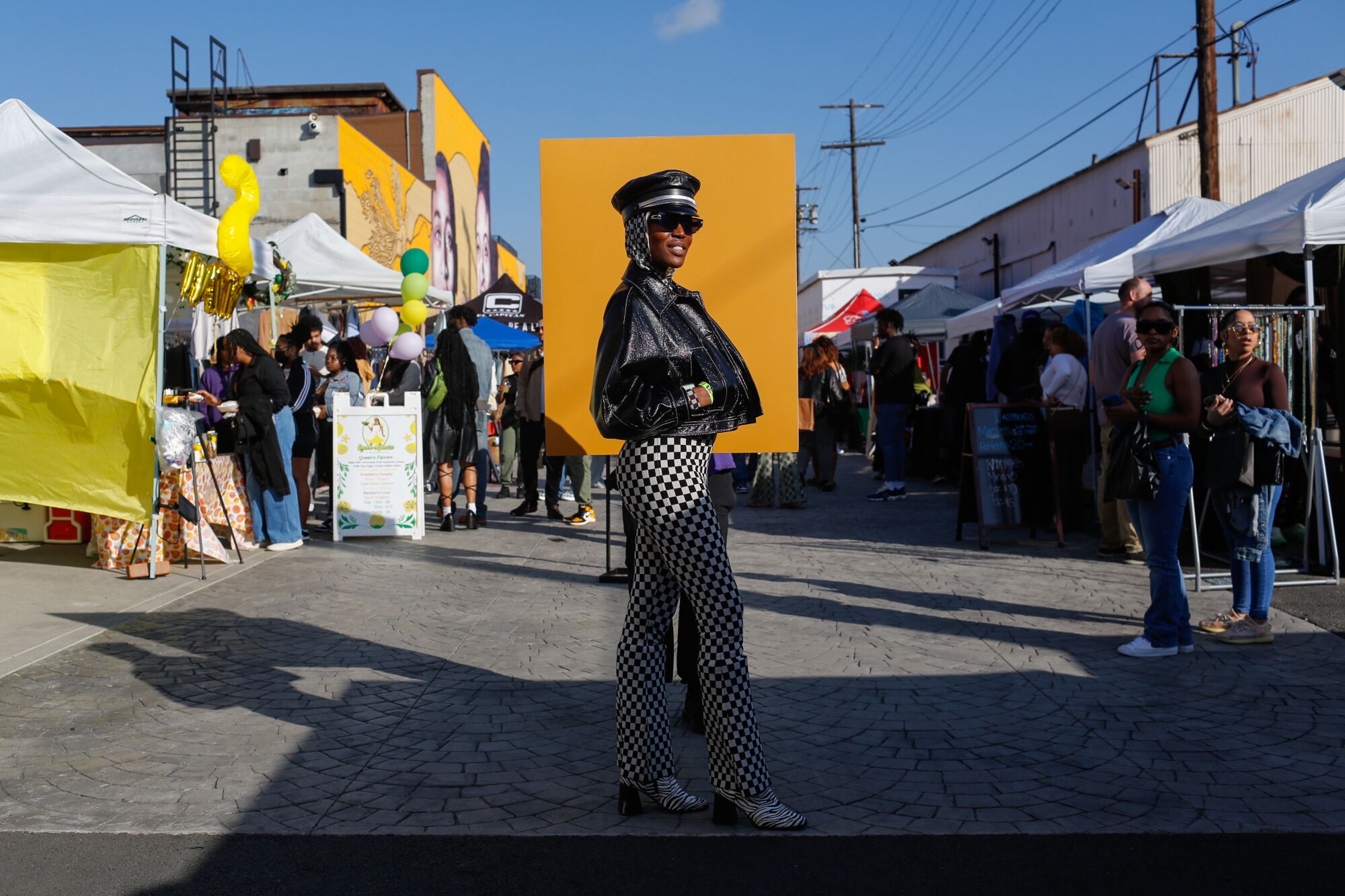 Folasade Adeoso of Echo Park poses for a portrait while attending Black Market Flea held at the Beehive.