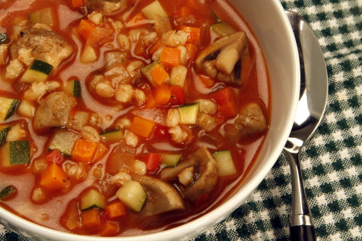 Rich and hearty. Recipe: Coral Tree Cafe's vegetable soup