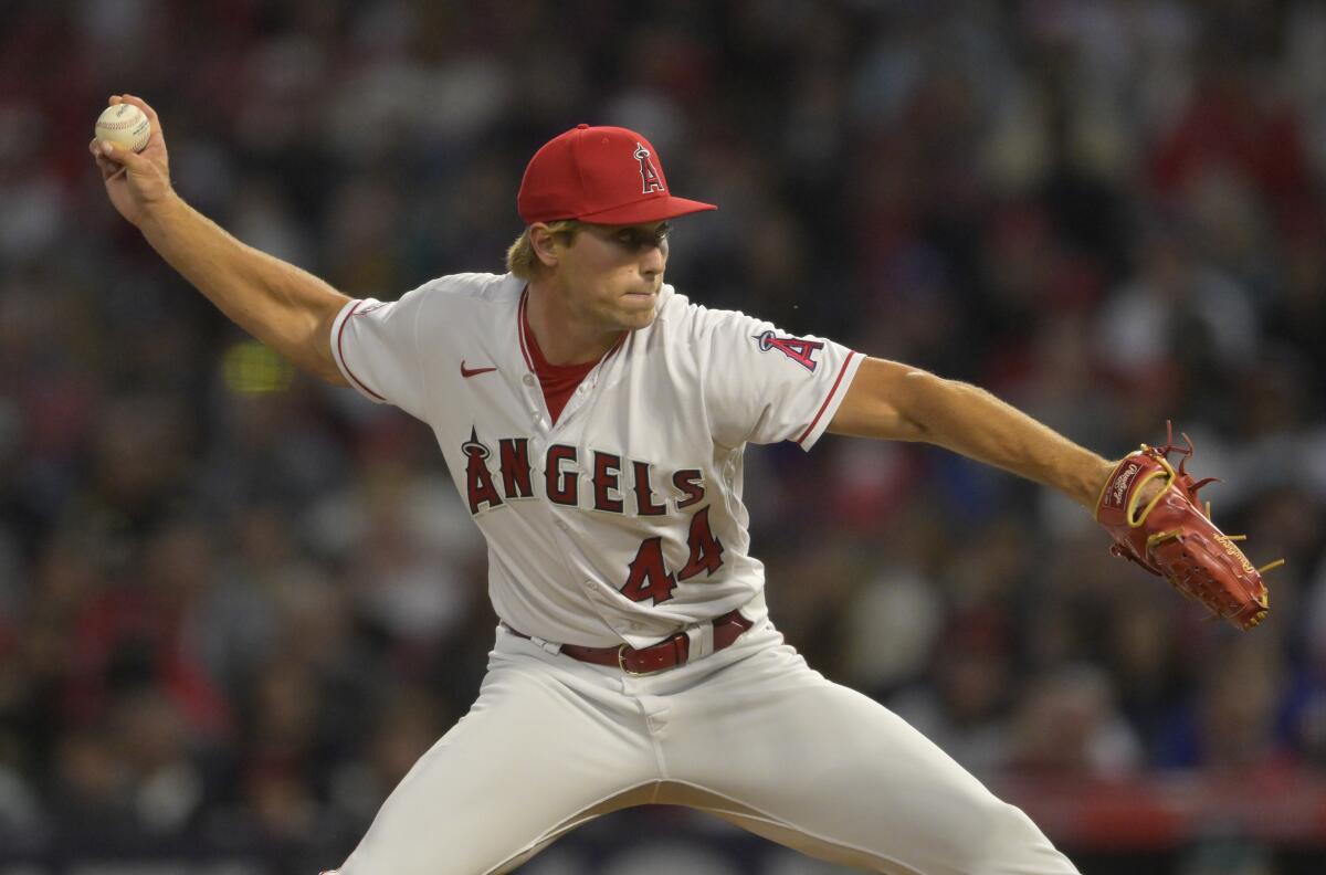 Angels reliever Ben Joyce delivers against the Seattle Mariners on Friday night. 