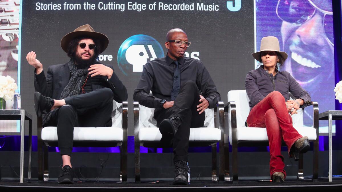Producer and songwriter Don Was, left, producer Hank Shocklee and producer and songwriter Linda Perry at a July event in Beverly Hills. A new Justice Department decision poses particular challenges to the sort of collaborative songwriting they practice.