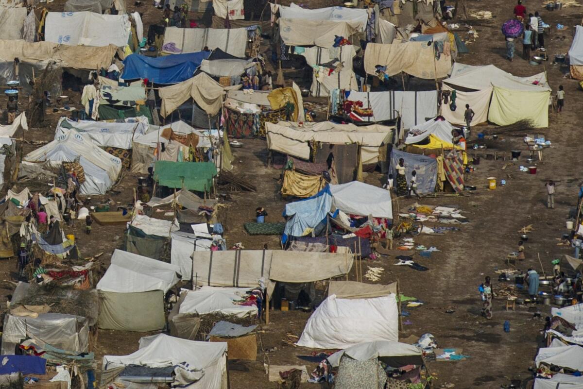 A refugee camp has sprung up near the airport in Bangui, the capital of Central African Republic.