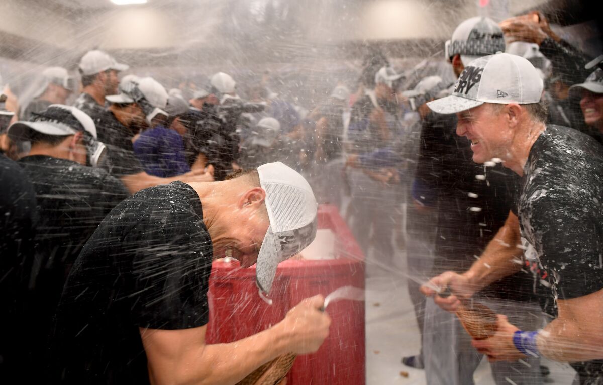 The Dodgers celebrate another visit to the NLCS.