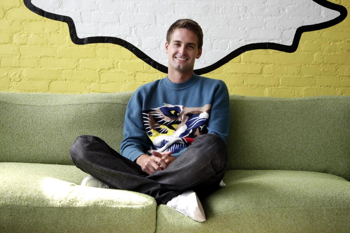 Snapchat CEO Evan Spiegel, shown in 2013, said Wednesday in Santa Monica, "You've got to really, really try to be kind."