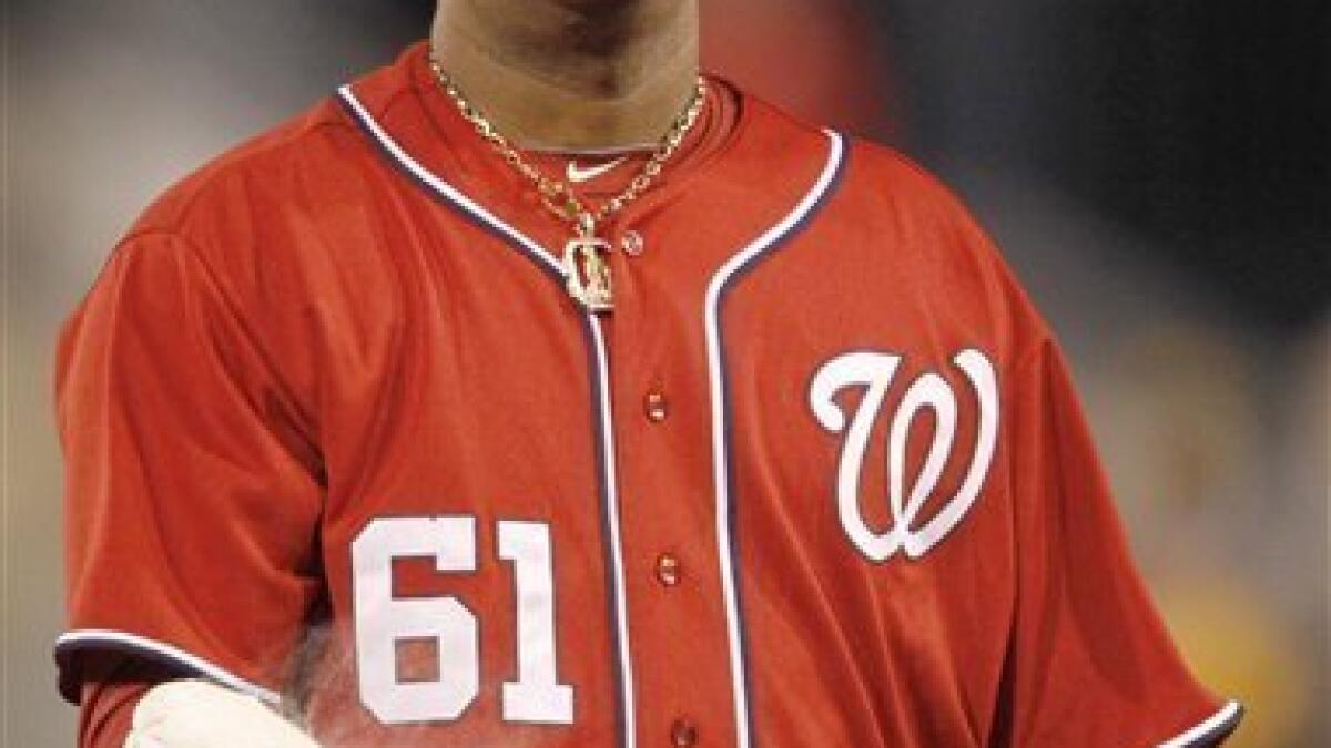 Livan Hernandez in a Washington Senators uniform