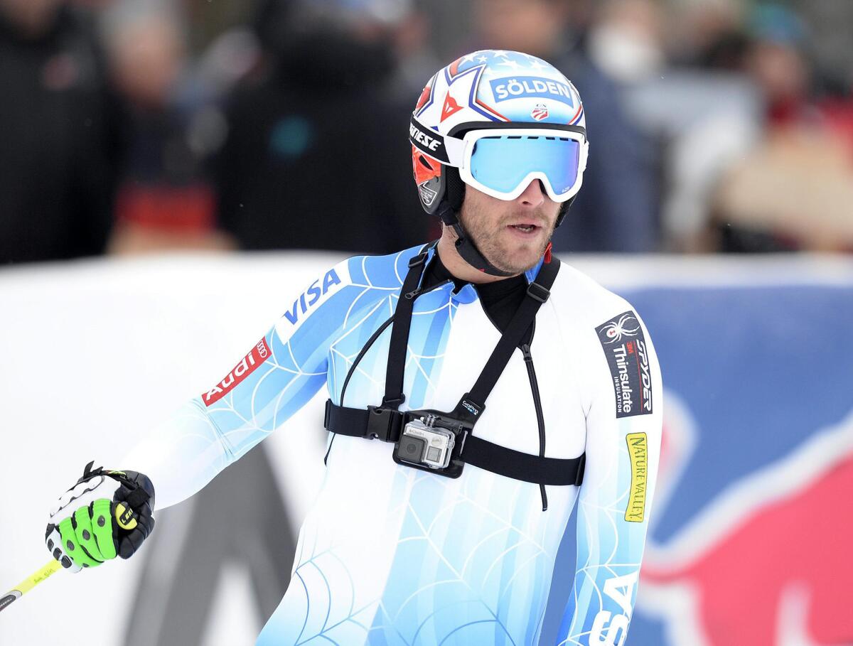 Bode Miller after finishing the men's Super-G portion of the super combined event Friday at the FIS Alpine Skiing World Cup in Kitzbuehel, Austria.
