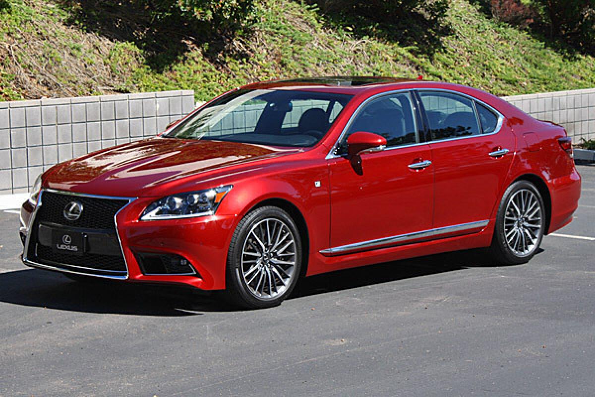 The 2013 Lexus LS 460 F Sport AWD seen here sells for $89,310. The powertrain is essentially the same as the previous LS, but the new model gets a thorough redesign inside and out. The F Sport package adds an appreciable degree of handling moxie.