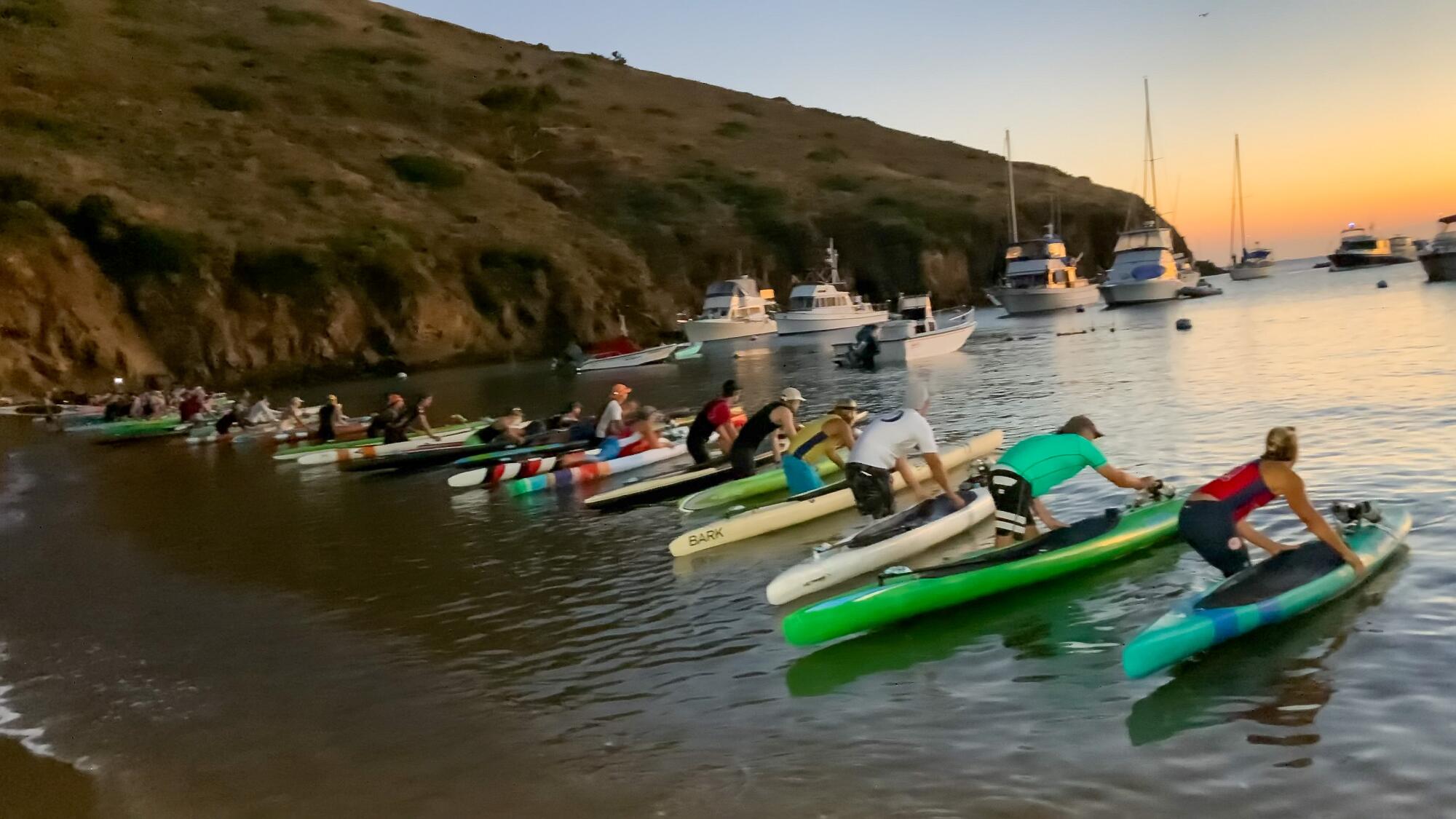 Racers take to the water for the start of the 2023 Catalina Classic.