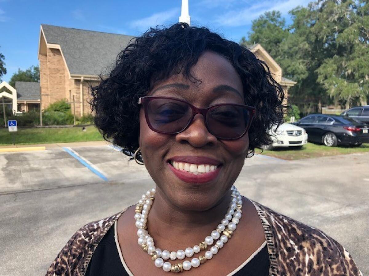 Veronica Anderson votes in Lake Mary, Fla.