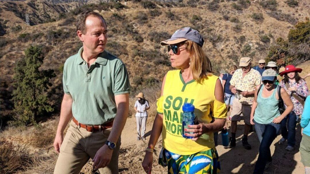 Congressman Adam Schiff hikes in Brand Park