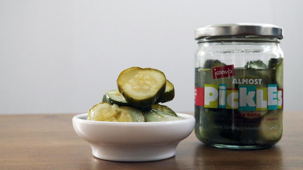 Jerry's Almost Pickles from the Studio City farmers market are made with apple cider vinegar.
