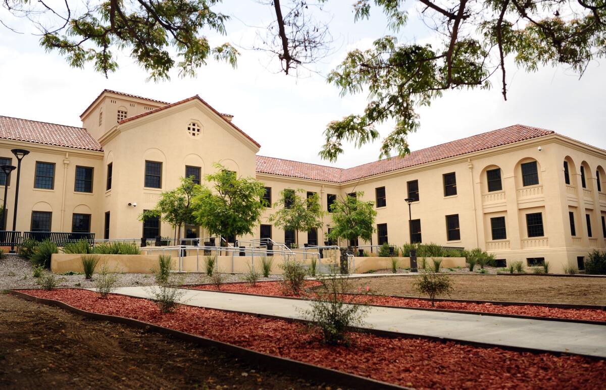 A newly refurbished housing complex for veterans at the West Los Angeles VA campus.