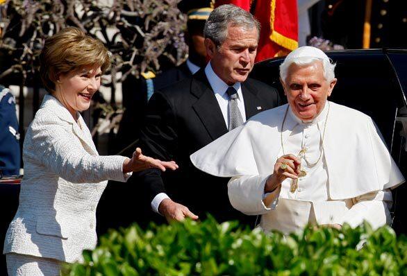 Pope White House President Bush Laura Bush