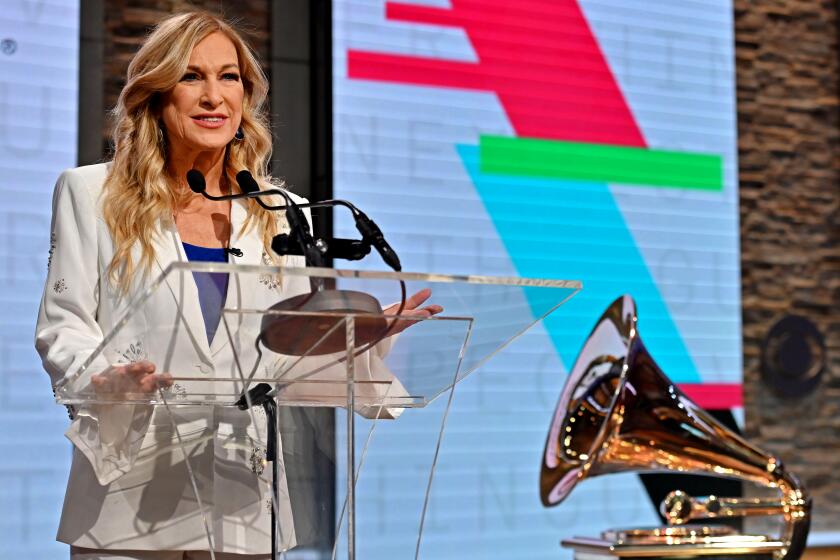 Recording Academy president and CEO Deborah Dugan speaks during the 62nd Grammy Awards Nominations Conference at CBS Broadcast Center on November 20, 2019 in New York City. (Photo by ANGELA WEISS / AFP) (Photo by ANGELA WEISS/AFP via Getty Images)