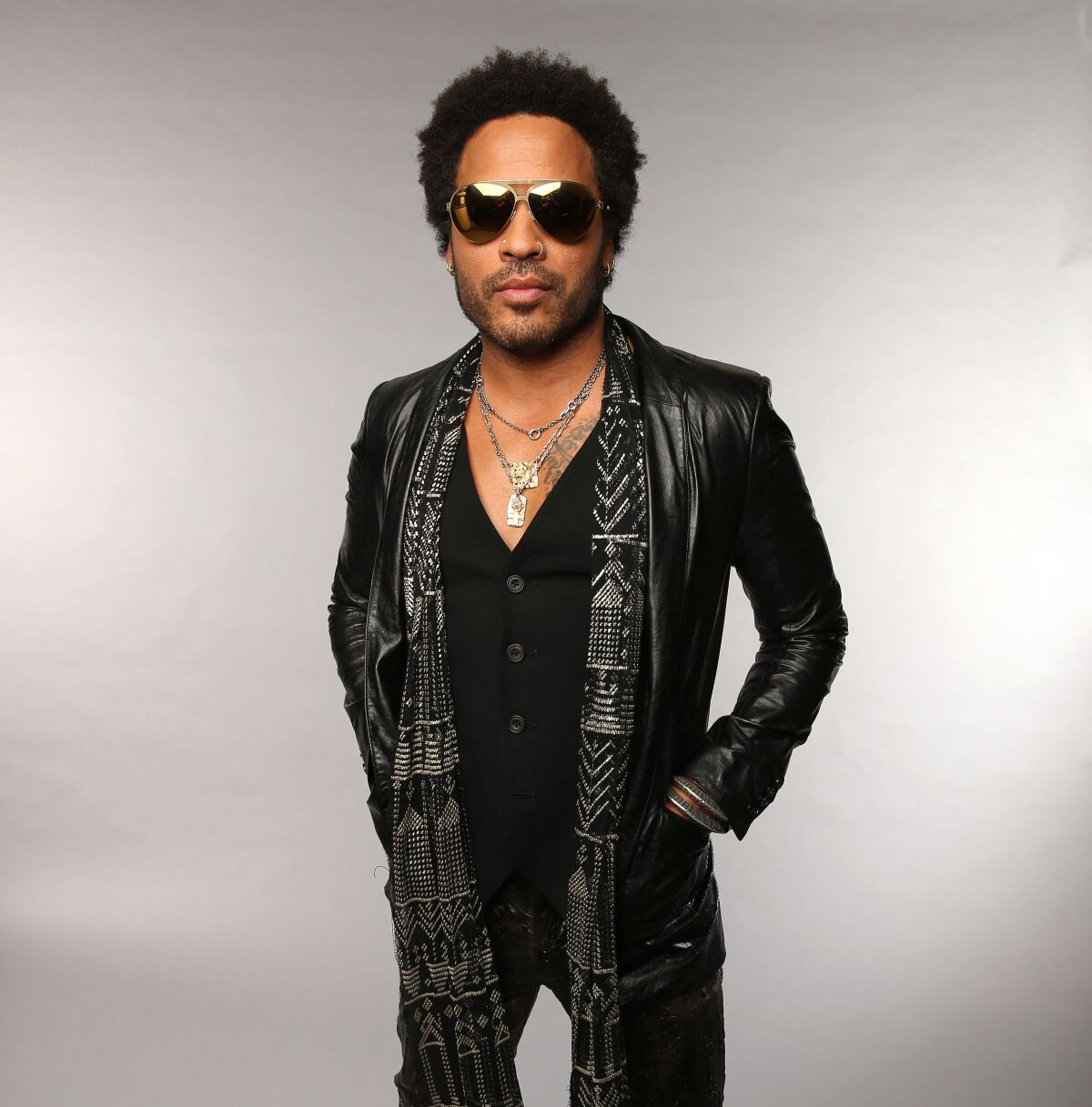 A photo of Lenny Kravitz at the Wonderwall Portrait Studio for the 2013 CMT Music Awards