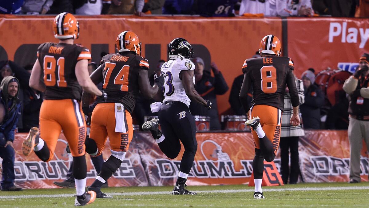 Cleveland Browns suffer their first loss at home; Baltimore Ravens