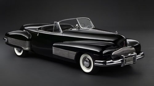 1938 Buick Y-Job "Alfred Sloan Jr. and Harley Earl redefined automotive design in 1937 with the inception of the industries first design institution -- 'GM Styling.' Charged with creating a 'laboratory on wheels' the Styling Groups focused on advanced features to reduce the roof line, streamline the overall shape and make the vehicle 'lower, longer and wider' as Harley Earl would say. The result was the 1939 Buick Y-Job. The Y-Job became the automotive industries first concept 'Dream Car' and Harley Earls daily driver. The Y-Jobs innovative designs are still inspiring auto designers today most notably through the recent Buick Invicta Concept. " -- General Motors