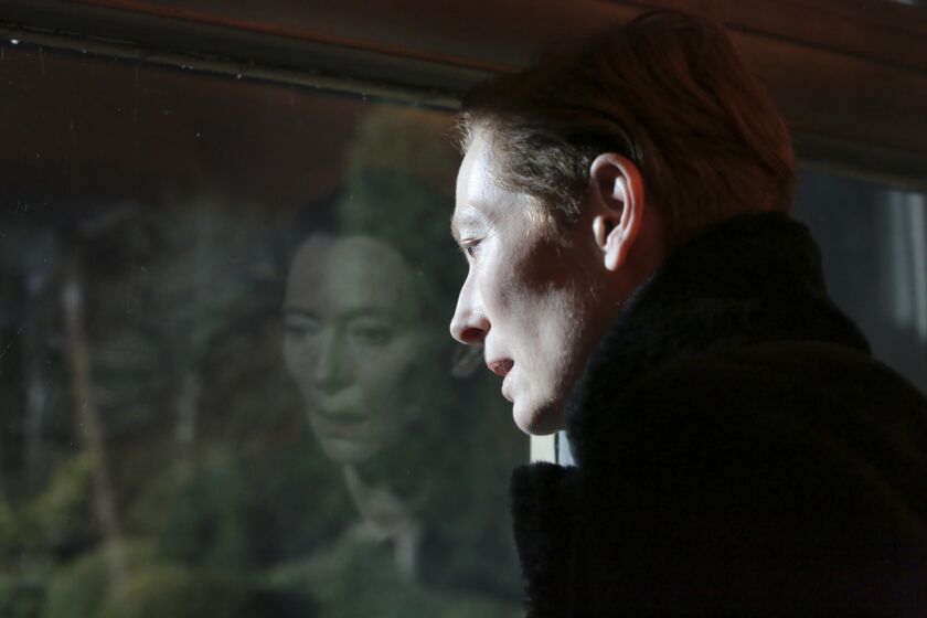 This image released by A24 shows Tilda Swinton in a scene from "The Eternal Daughter." (Sandro Kopp/A24 via AP)