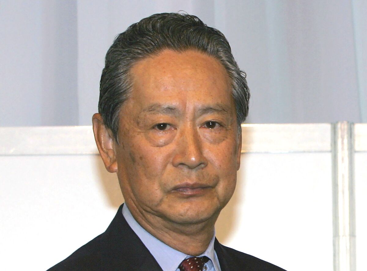 FILE - Then Sony Corp. chief corporate adviser Nobuyuki Idei, is seen in Tokyo on Oct. 17, 2005. Idei, who led Japan’s Sony from 1998 through 2005, steering its growth in digital and entertainment businesses, has died of liver failure, the company said Tuesday, June 7, 2022. He was 84. (AP Photo/Shizuo Kambayashi, File)