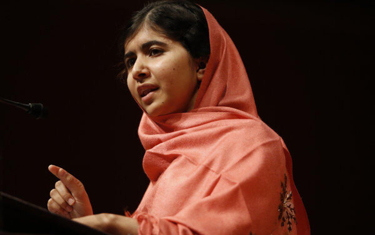 Malala Yousafzai speaks at Harvard University on Sept. 27.