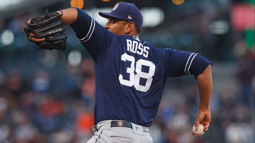 Padres' Tyson Ross pitches against the San Francisco Giants during the first inning at AT&T Park on June 21.
