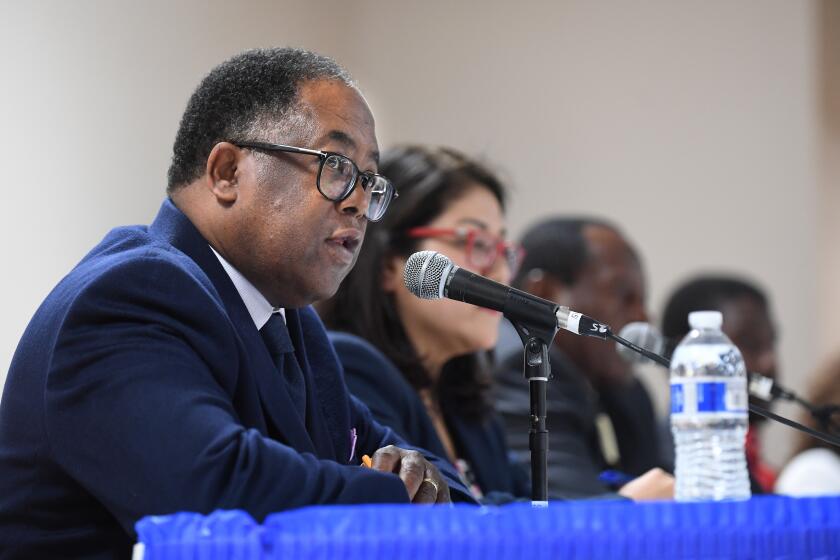 LAS VEGAS, CALIFORNIA JANUARY 12, 2020-L.A. City County Supervisor Mark Ridley-Thomas speaks during a candidate forum in Los Angeles. (Wally Skalij/Los Angeles Times)