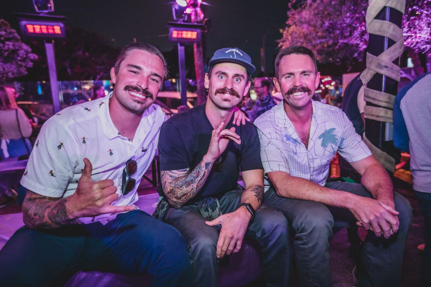 Mustaches were all the rage at the San Diego Fire Department Mustache Bash benefitting FirefighterAid at Mavericks Beach Club in Pacific Beach on Thursday, Nov. 4, 2021.