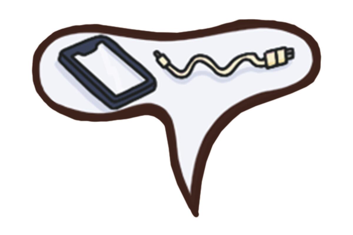 Illustration of a phone and cable