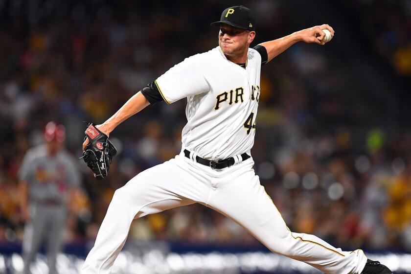PITTSBURGH, PA - JULY 14: Tony Watson #44 of the Pittsburgh Pirates pitches during the seventh inning against the St. Louis Cardinals at PNC Park on July 14, 2017 in Pittsburgh, Pennsylvania. (Photo by Joe Sargent/Getty Images) ** OUTS - ELSENT, FPG, CM - OUTS * NM, PH, VA if sourced by CT, LA or MoD **