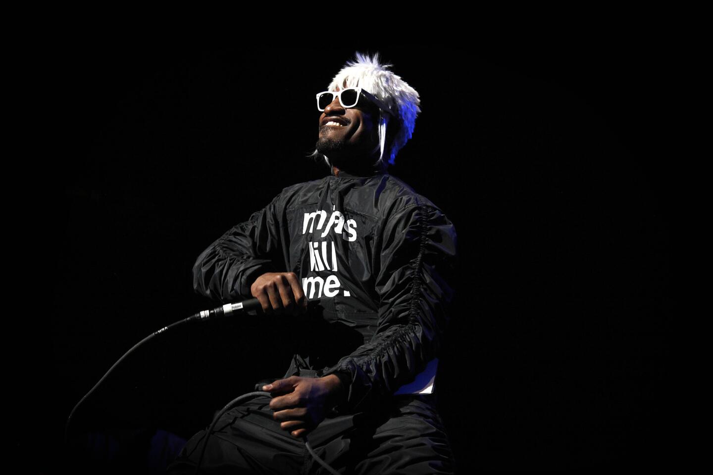Andre Lauren Benjamin, a.k.a. Andre 3000, of Outkast performs Sunday at the 2014 BET Experience at Staples Center in Los Angeles.