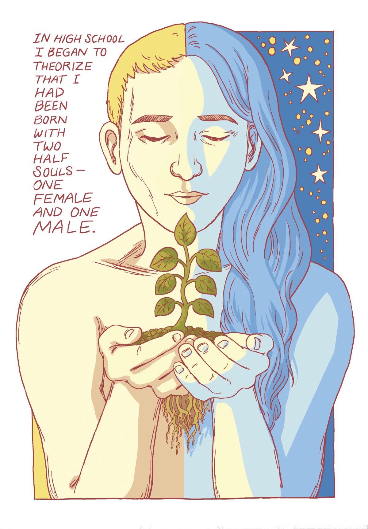 An illustration from Maia Kobabe's graphic memoir "Gender Queer"