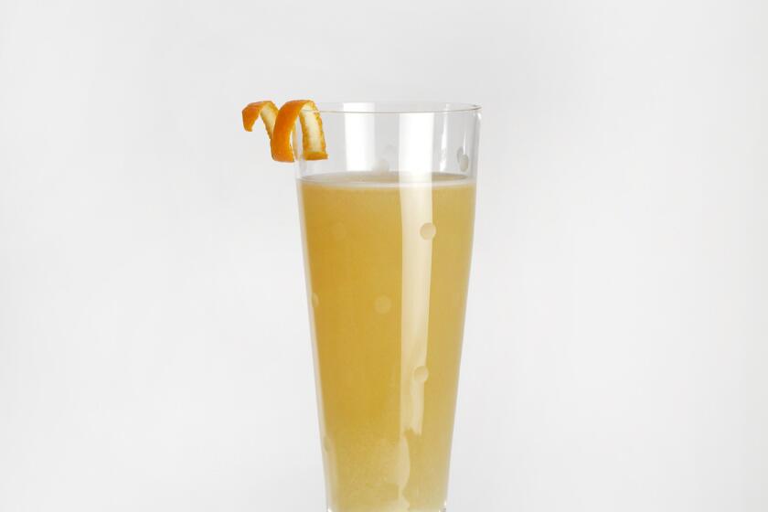 It's the End of the Year as We Know It: spiced apple cider, fresh lemon juice, fresh ginger juice and Cava.