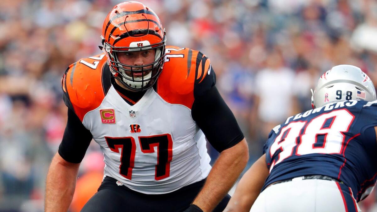 Left tackle Andrew Whitworth has played all 11 of his NFL seasons with Cincinnati but will sign with the Rams as a free agent.