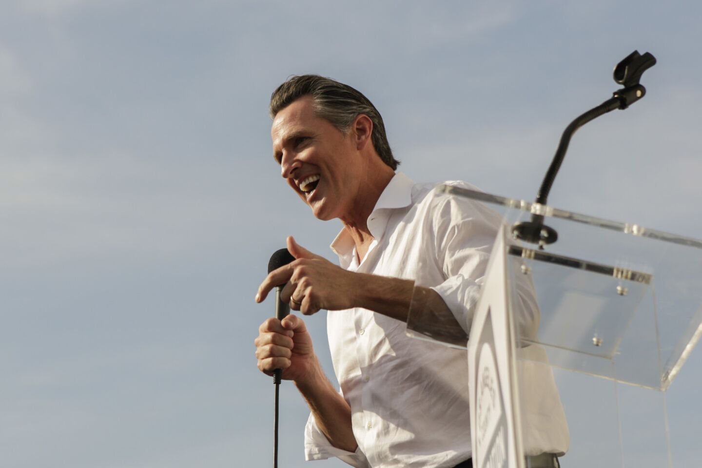 Democratic gubernatorial candidate Gavin Newsom joined more than 100 members of over a dozen local unions — including, nurses, janitors, grocery store workers and security officers — at a get-out-the-vote rally Sunday.