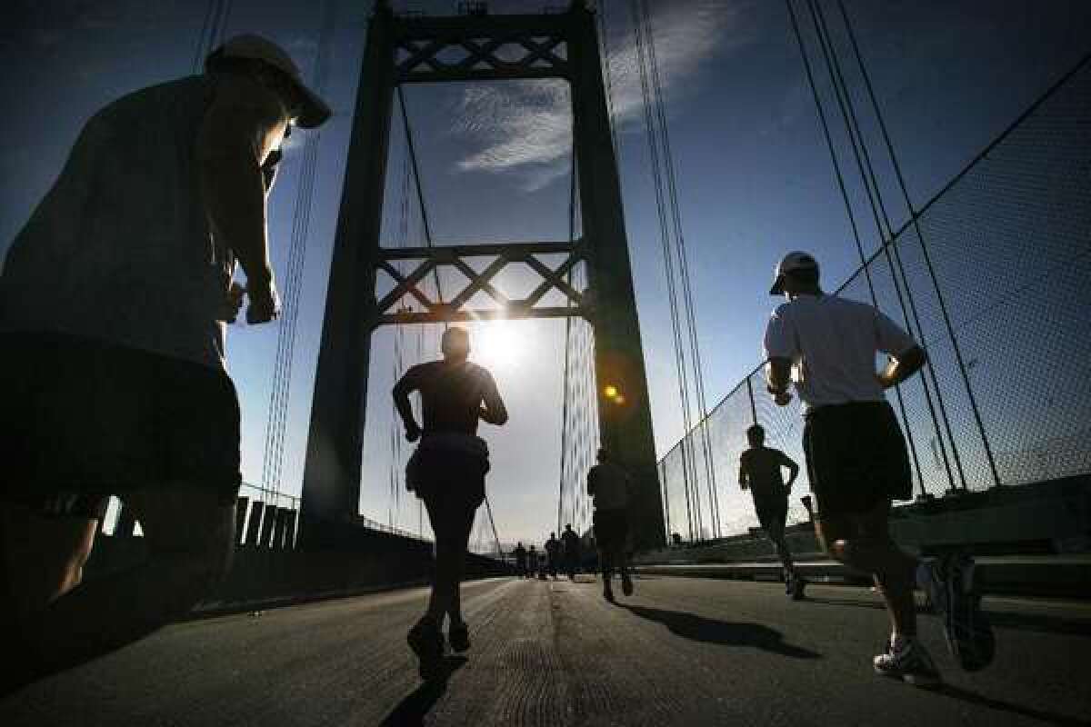 Runners will take over the Vincent Thomas Bridge, closing it to traffic Labor Day morning.