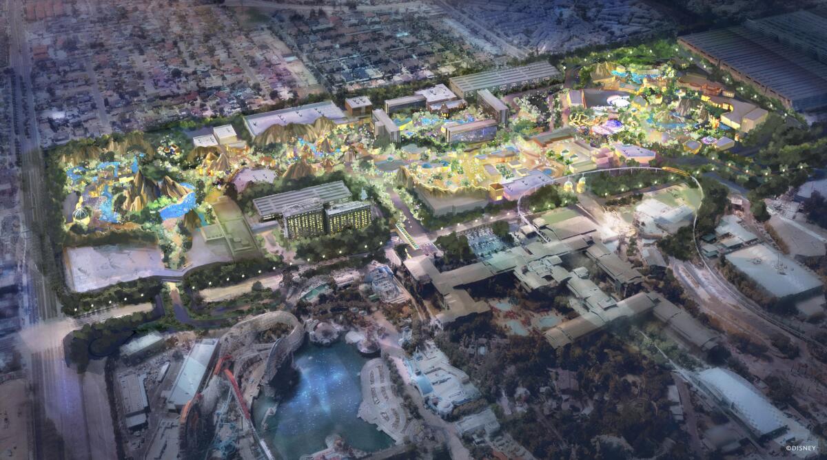 Disney announced a proposal to overhaul its Anaheim resort with new attractions, shops, restaurants and entertainment.