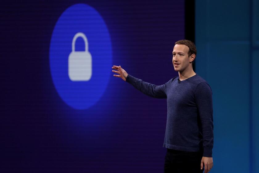 (FILES) This file photo taken on May 1, 2018 shows Facebook CEO Mark Zuckerberg speaking during the F8 Facebook Developers conference in San Jose, California. - Facebook unveiled on June 18, 2019 its global crypto-currency "Libra," in a new initiative in payments for the world's biggest social network with the potential to bring crypto-money out of the shadows and into the mainstream. (Photo by JUSTIN SULLIVAN / AFP)JUSTIN SULLIVAN/AFP/Getty Images ** OUTS - ELSENT, FPG, CM - OUTS * NM, PH, VA if sourced by CT, LA or MoD **