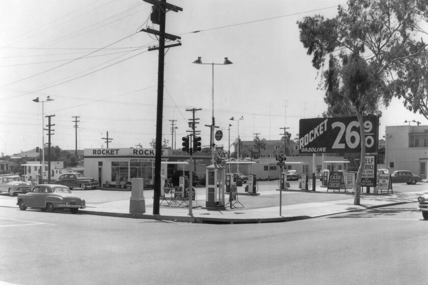 A Rocket gas station in 1950. (ONE TIME USE ONLY)