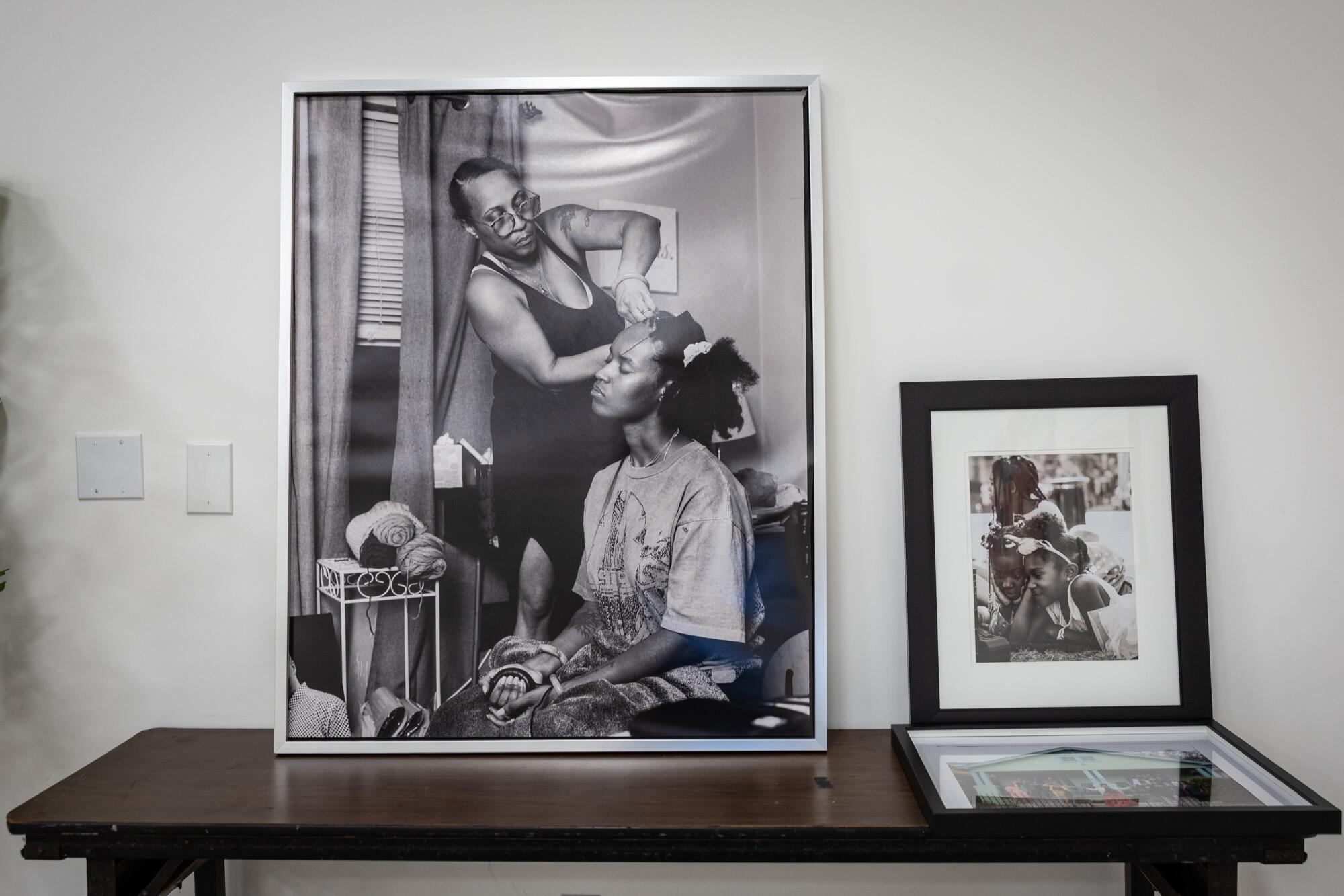 A close-up of multidisciplinary artist McKayla Chandler's installation titled "Mama's Hands Only."