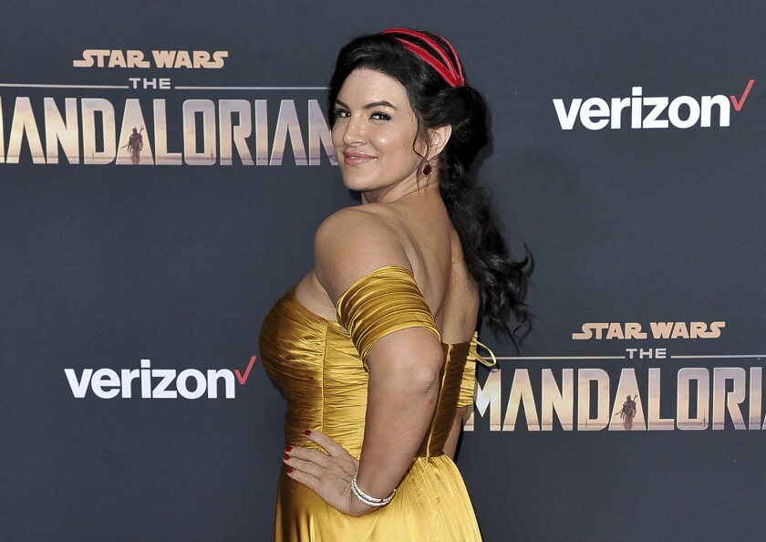 Gina Carano at the 2019 premiere of "The Mandalorian" in Hollywood.
