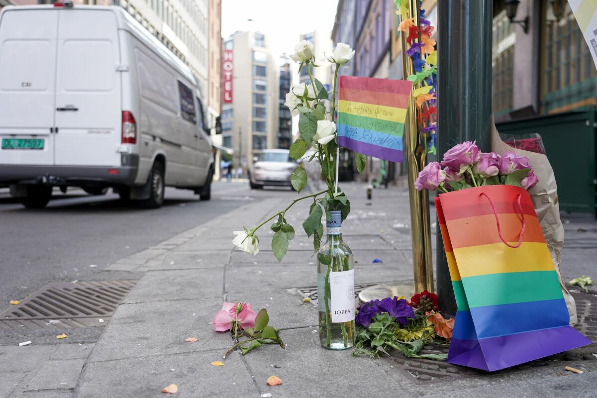 Flores acompañadas por los colores del orgullo gay 